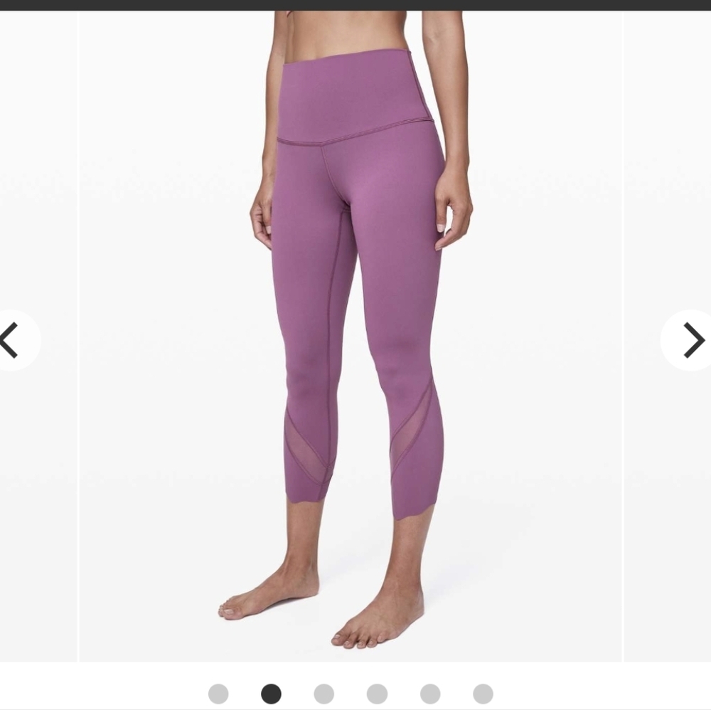 Lululemon Wunder Under Crop Roll Down Scallop Fullon Luxtreme. Vintage Plum Sz 8
